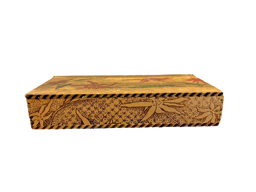 Cassettiera pirografia legno