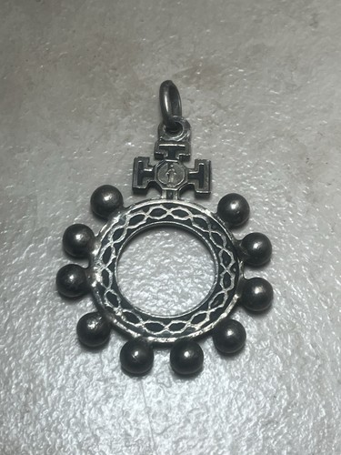 Anello rosario tono argento
