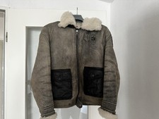 Giacca in pelle blu USA con