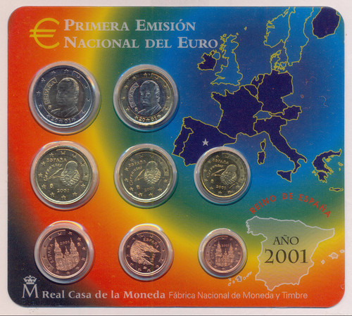 Spagna lotto monete corso 1 - spagna,