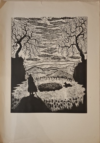 Xilografia originale bruno - xilografia,