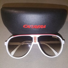 occhiali da sole uomo Carrera Champion bianchi riga rossa Pilota UV 400