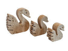 Three Vintage Sculptures Swans