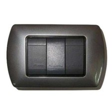 PLACCA BTICINO LIVING INTERNATIONAL COMPATIBILE IN METALLO 3 4 7 MODULI GRIGIO S