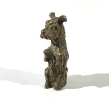 Art deco Scottish Terrier Bronze Sculpture , antique miniature figurine