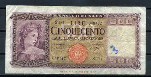 Italia biglietto 500 - italia, da