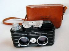 SAWYERS VIEW-MASTER PERSONAL STEREO 3D CAMERA BLACK (MARK 1 1952) + LEATHER CASE