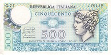 Italia Italy 500 Lire 1974 P94