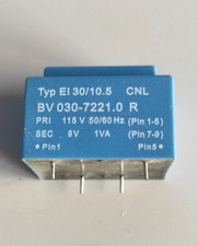 Pulse BV 030-7221.0 R Trasformatore Incapsulato 115V/9V 1VA  -  Typ EI 30/10.5