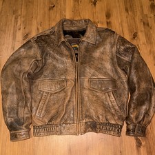 Giacca ADVENTURE BOUND uomo grande anni 80 pelle aviatore bomber pelle marrone vintage