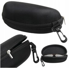 CUSTODIA RIGIDA PER OCCHIALI NERA CON GANCIO vista sole astuccio portaocchiali