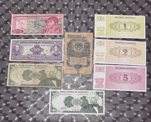 Lotto banconote mondiali - lotto, 8