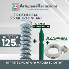 Kit Rete Zincata “A Maglia Sciolta” 25 m con Paletti