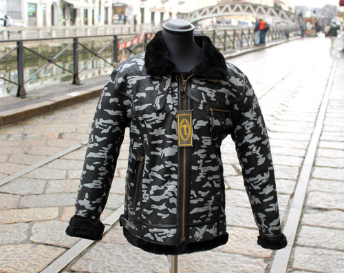 Giubbotto pelle bomber montone
