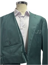 ABITO UOMO MADE IN ITALY VERDE GUCCI LANA TASMANIA 150S  46 48 50 52 54 56 58 60