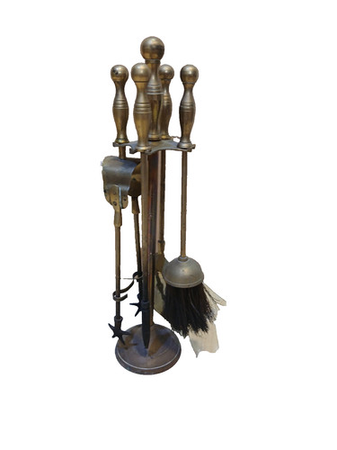 Set compagno camino ottone - set,