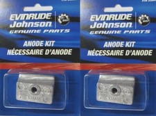 COPPIA ANODI CAMBIO ORIGINALI JOHNSON EVINRUDE 9.9HP 10HP 15HP 2 tempi fuoribordo