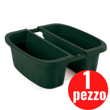 VASO FIORIERA DA BALCONE DOPPIA CM 40 RETTANGOLARE CON AGGANCI BAMA KLUNIA VERDE