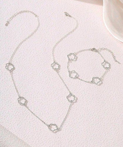 Set collana bracciale fiore - set, e