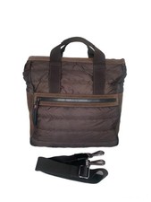 Borsa Moncler Unisex Tote 2WAY Nylon Trapuntato Marrone Pelle Scamosciata Lux