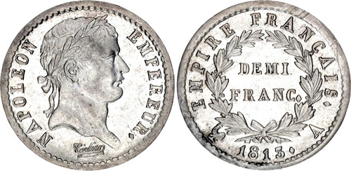 Moneta francia franco 1813 - 1/2,