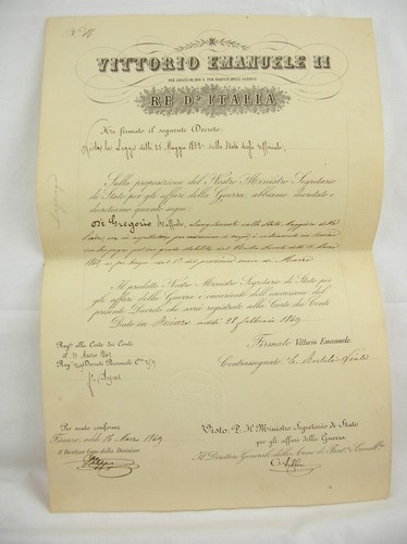 Diploma vittorio emanuele - emanuele, ii