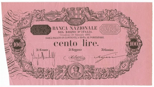 100 lire banca nazionale - 100, nel