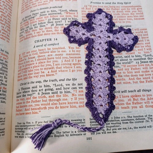 Handmade cross bookmark - handmade, 7.5"