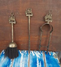 Tris Attrezzi da Camino Vintage in Stile Navale Ottone Veliero Hms Victory 