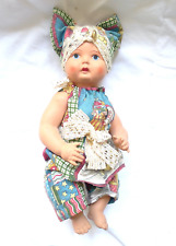 VECCHIA BAMBOLA BAMBOLOTTO CELLULOIDE VINTAGE ANNI 30 1930 VESTITO BABBO NATALE