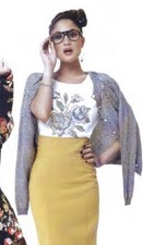 DENNY ROSE MAGLIA t-shirt art. 5590 ricamo rose BIANCA o NERA tg. L introvabile