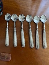 Servizio sei cucchiai manico in argento palette gelato dessert primi 900 cm 16