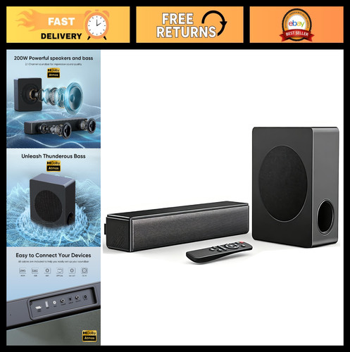 Soundbar 100w canali - 2.1, con
