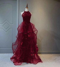 Abito da ballo rosso vino con