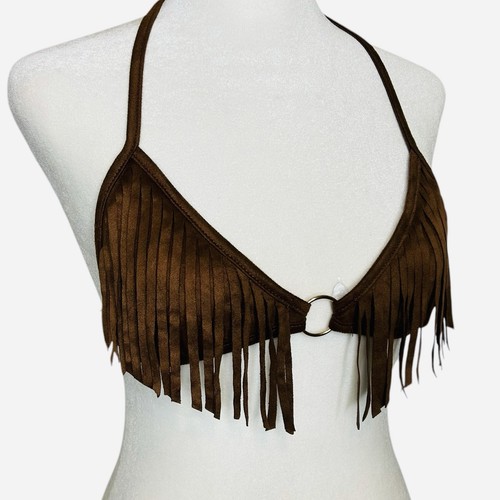 Top triangolo frange hippie
