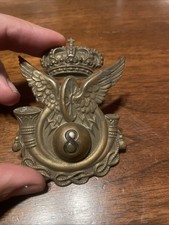 Fregio Autieri 8 Primo Tipo Casco Coloniale Regio Esercito WW2 AOI