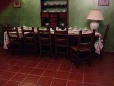 Tavolo massello castagno lungo 300 cm + 2 prolunghe di 50 cm cad. 