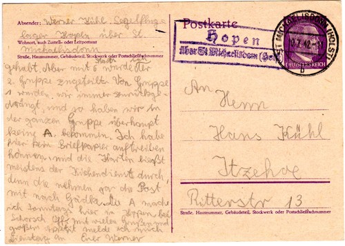 1942 landpost stpl hopen - dr,