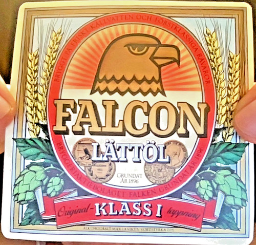 Etichetta birra svedese falcon - svedese,