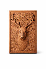 Testa di cervo legno intaglio