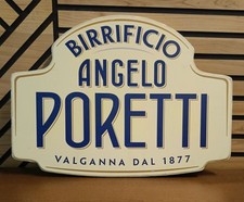 Insegna Birrificio Angelo Porretti in legno, originale condizioni buone..