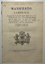 Manifesto Camerale - Regolamento ai ruote de'carri tirati da cavalli o muli 1822