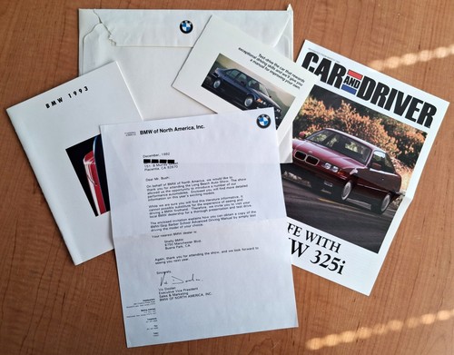 Bmw 1993 brochure lettera - 1993, brochure/lettera