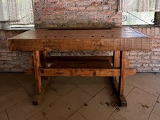 Tavolo alto consolle in legno da riciclo VERO BANCO DA FALEGNAME 160x65xh88cm