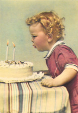 AL13-43D CARTOLINA TIPOGRAFIA CITTA' DEI RAGAZZI TORINO BAMBINO TORTA COMPLEANNO