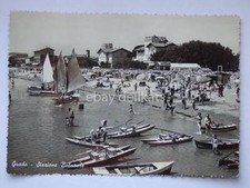 GRADO Stazione Balneare spiaggia pedalò barche Gorizia vecchia cartolina 