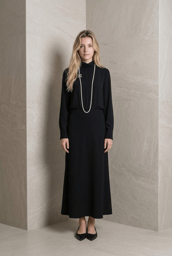 Abito midi zara nero collo - nero,