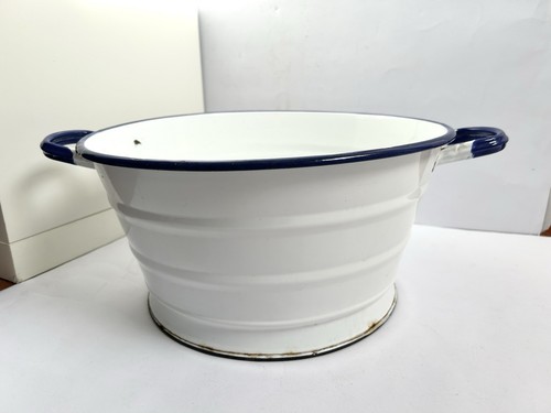 Catino smaltato vintage bianco
