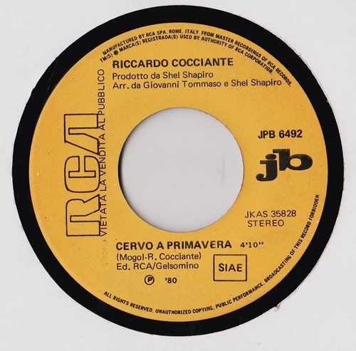 Riccardo cocciante cervo a - ,