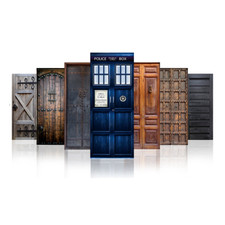 Adesivo retrò per porta finto